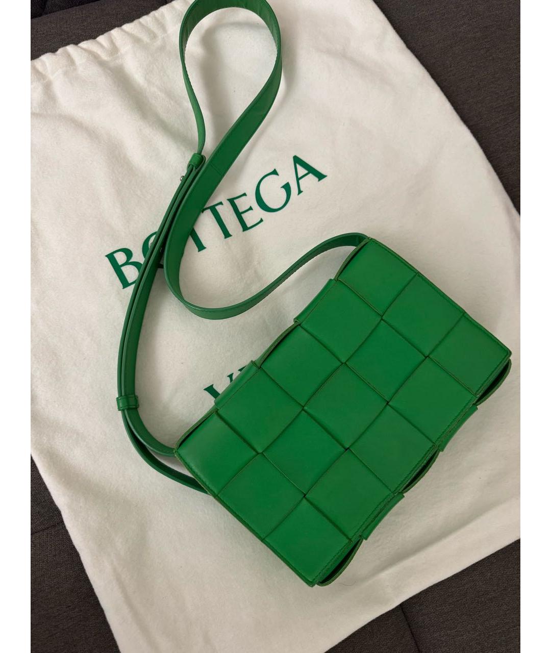 BOTTEGA VENETA Зеленая кожаная сумка через плечо, фото 5