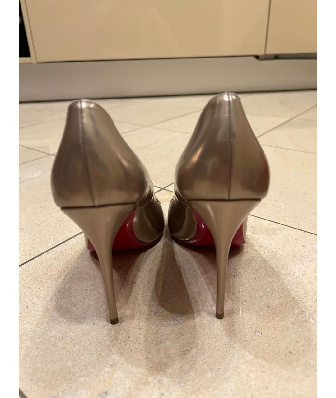 CHRISTIAN LOUBOUTIN Бежевые кожаные туфли, фото 4