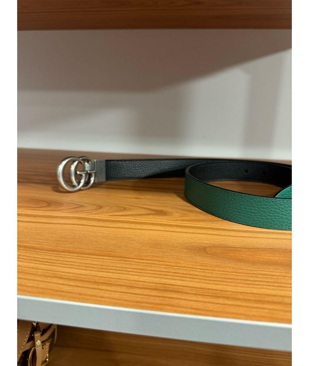 GUCCI Зеленый кожаный ремень, фото 7