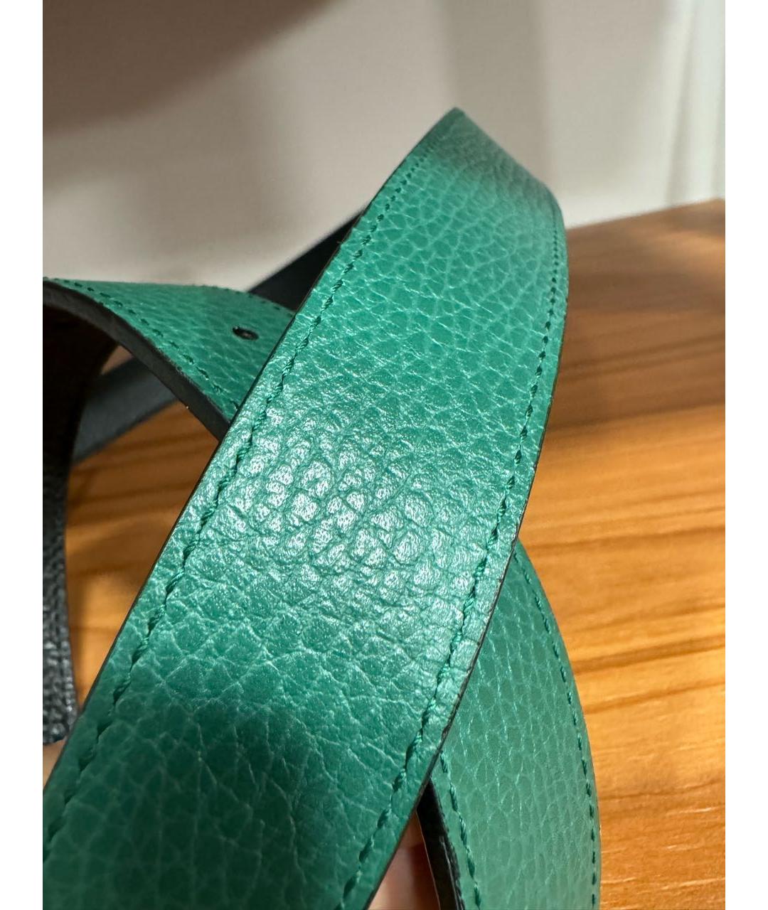 GUCCI Зеленый кожаный ремень, фото 6