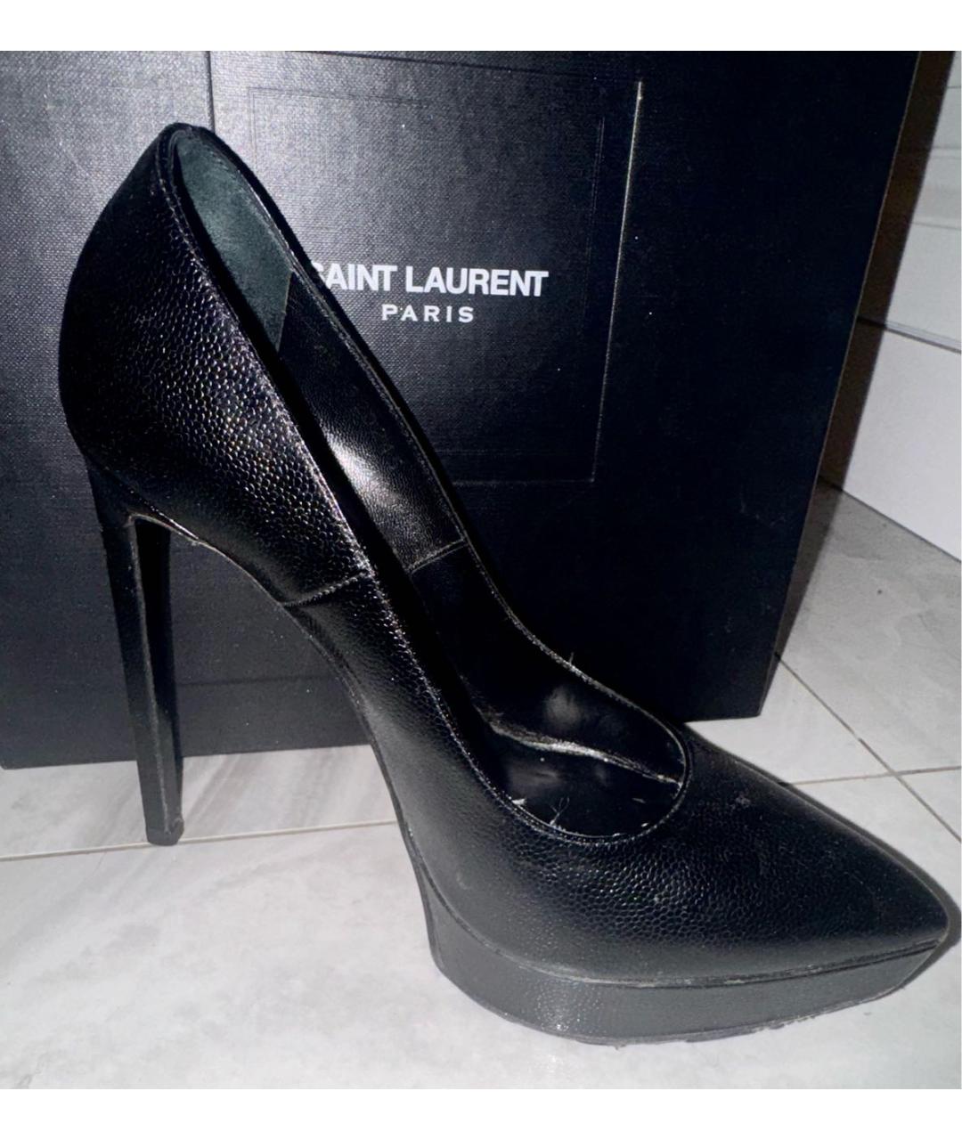 SAINT LAURENT Черные кожаные туфли, фото 7