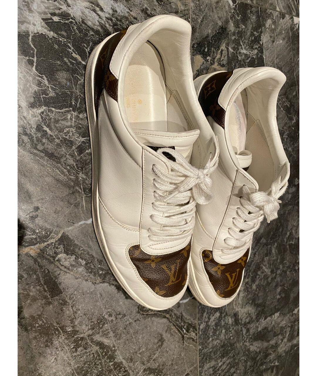 LOUIS VUITTON PRE-OWNED Белые кожаные низкие кроссовки / кеды, фото 6