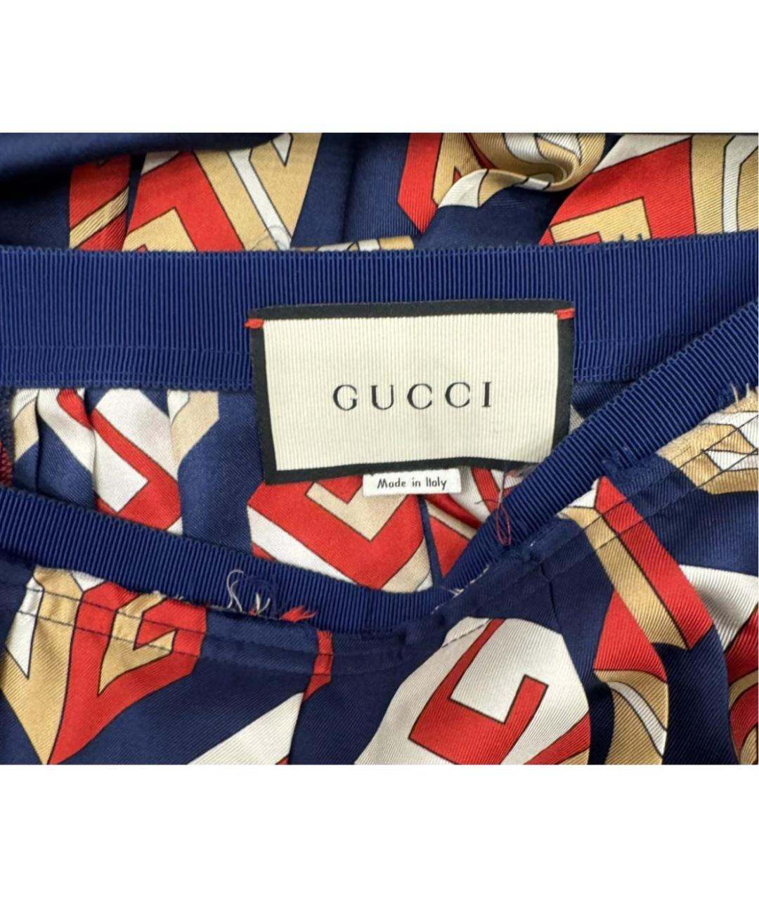 GUCCI Мульти шелковая юбка миди, фото 3