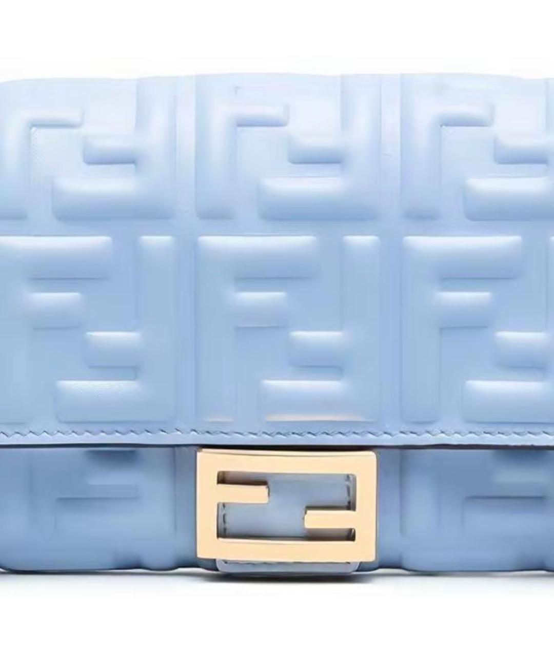 FENDI Голубая кожаная сумка через плечо, фото 3