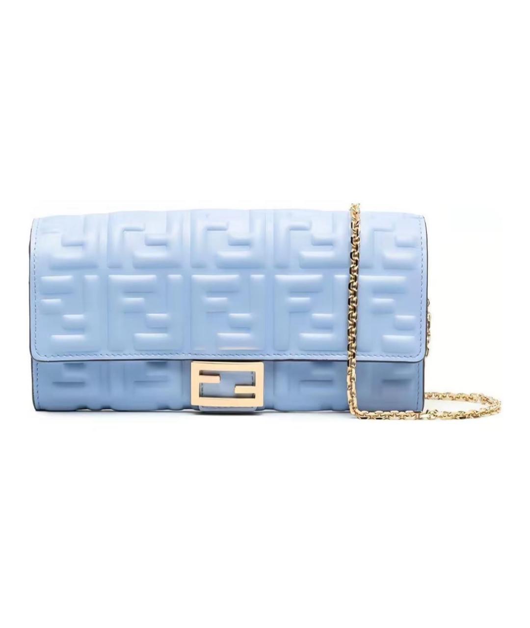 FENDI Голубая кожаная сумка через плечо, фото 1