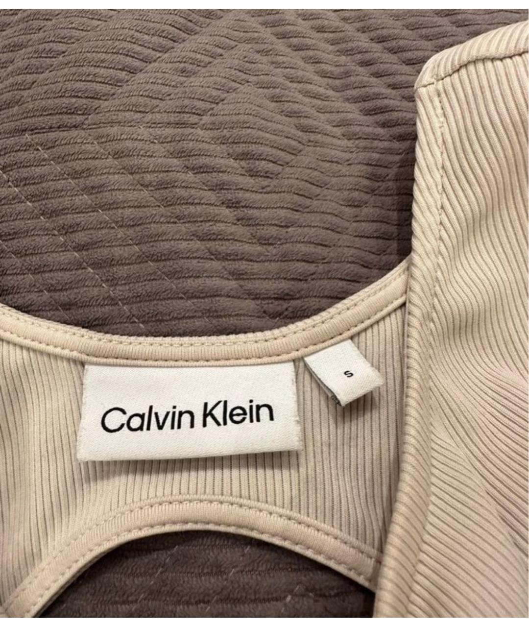 CALVIN KLEIN Бежевое полиамидовое боди, фото 8