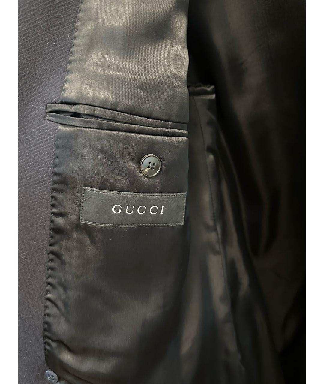 GUCCI Темно-синее шерстяное пальто, фото 4