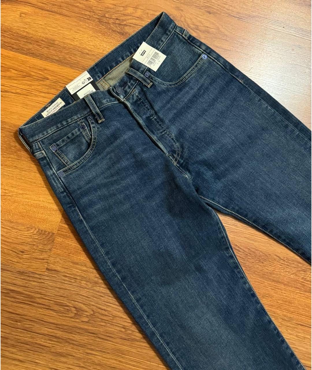 LEVI'S Синие хлопко-эластановые прямые джинсы, фото 3