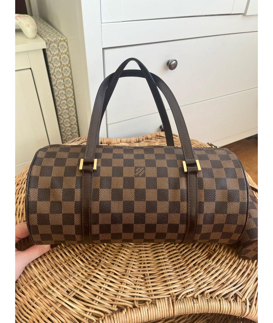 LOUIS VUITTON Коричневая кожаная сумка через плечо, фото 3