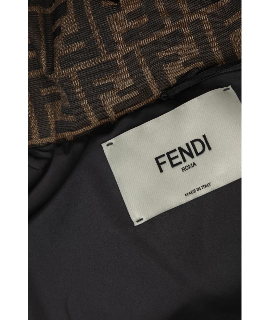 FENDI Коричневый полиэстеровый пуховик, фото 6