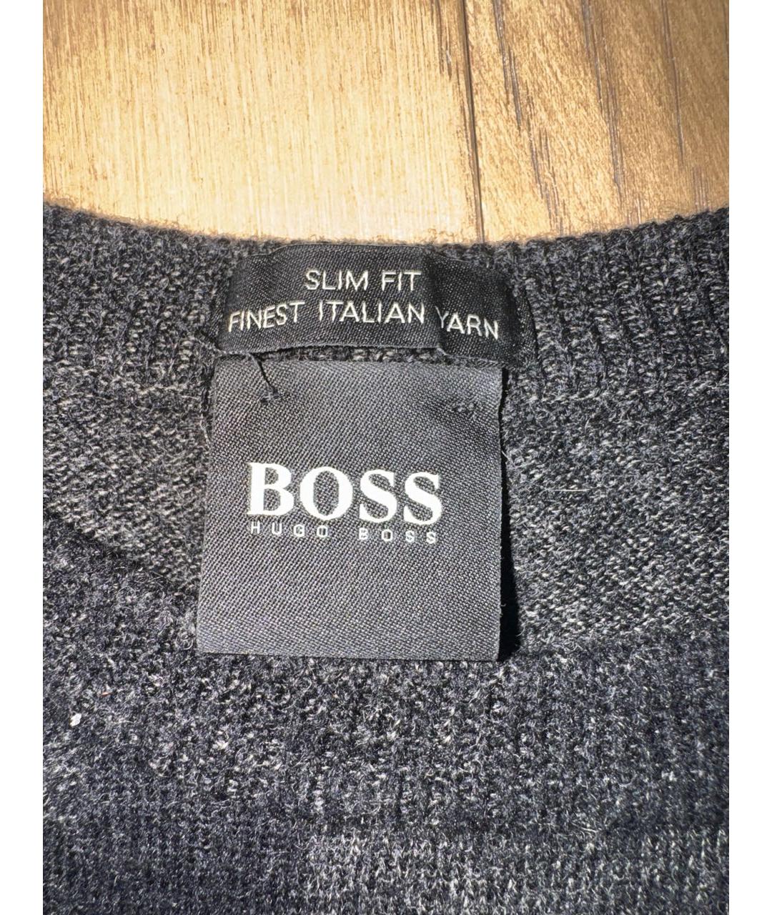 HUGO BOSS Черный шерстяной джемпер / свитер, фото 2