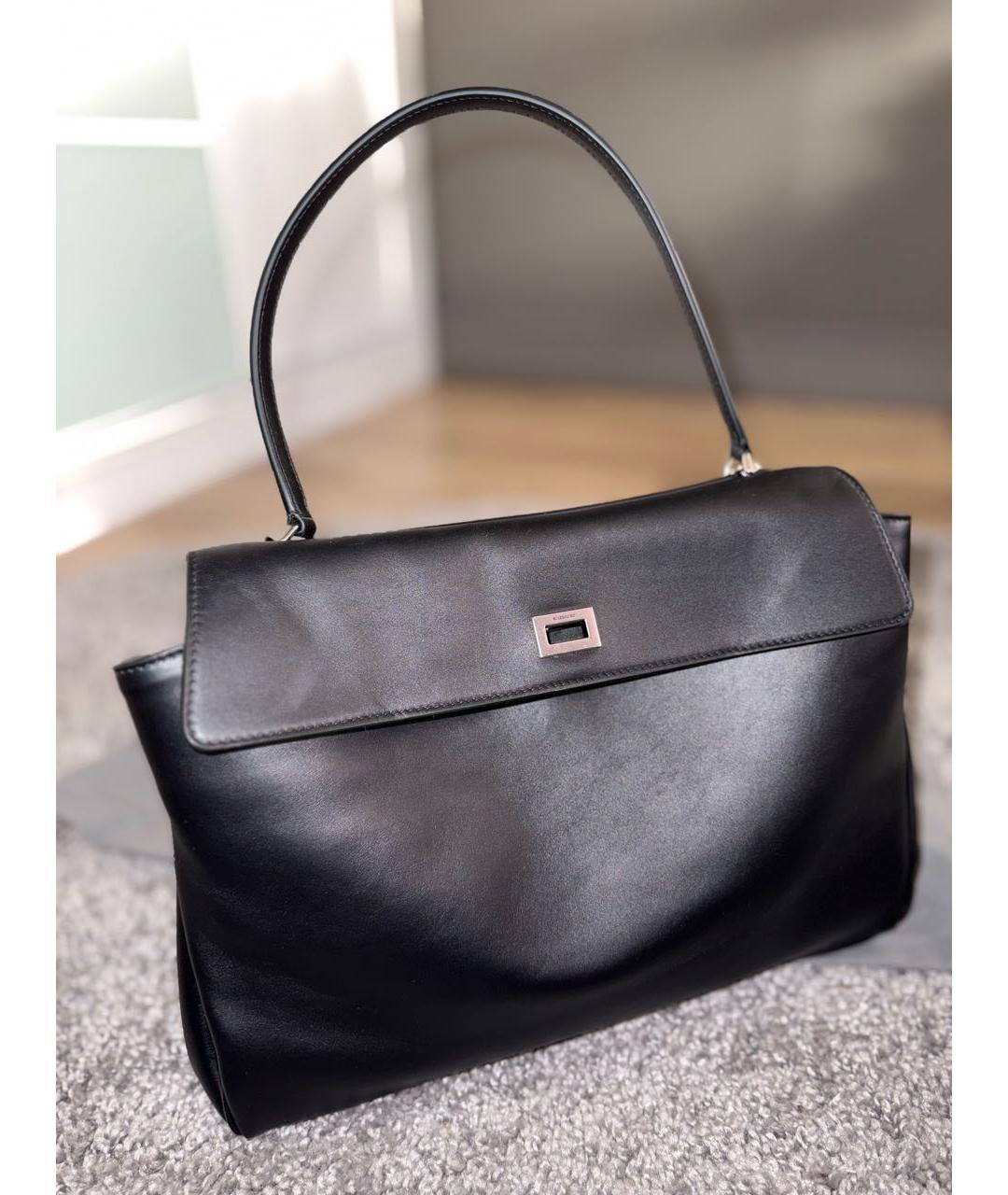 BALENCIAGA Черная кожаная сумка тоут, фото 2
