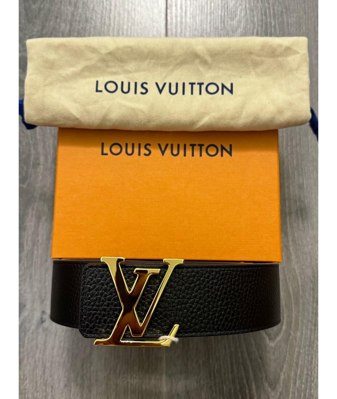 LOUIS VUITTON Черный кожаный ремень, фото 9