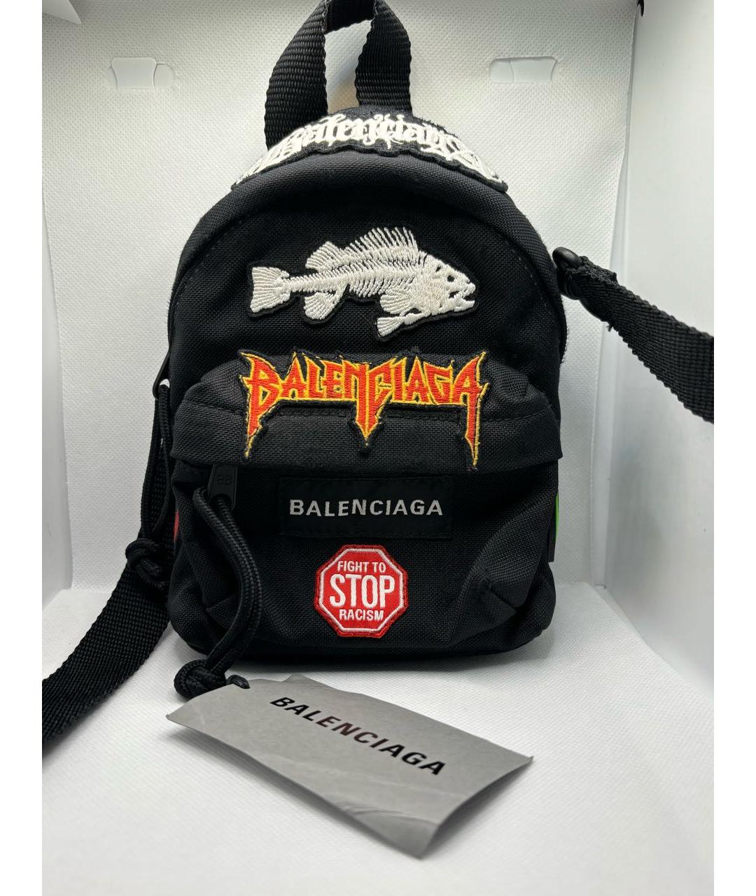 BALENCIAGA Черный синтетический рюкзак, фото 2