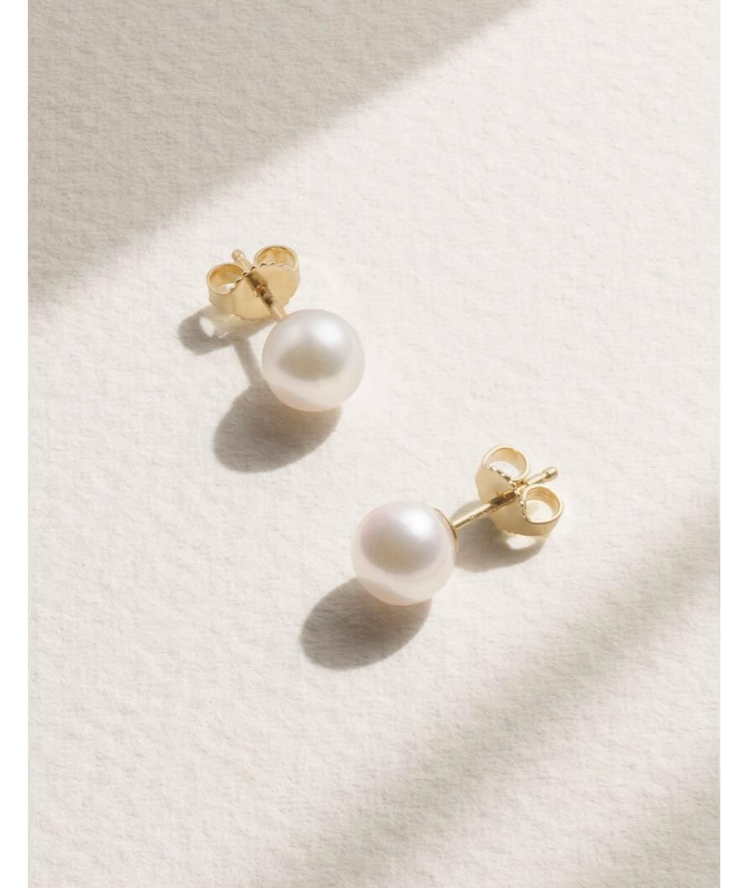 Mikimoto Золотые жемчужные серьги, фото 8