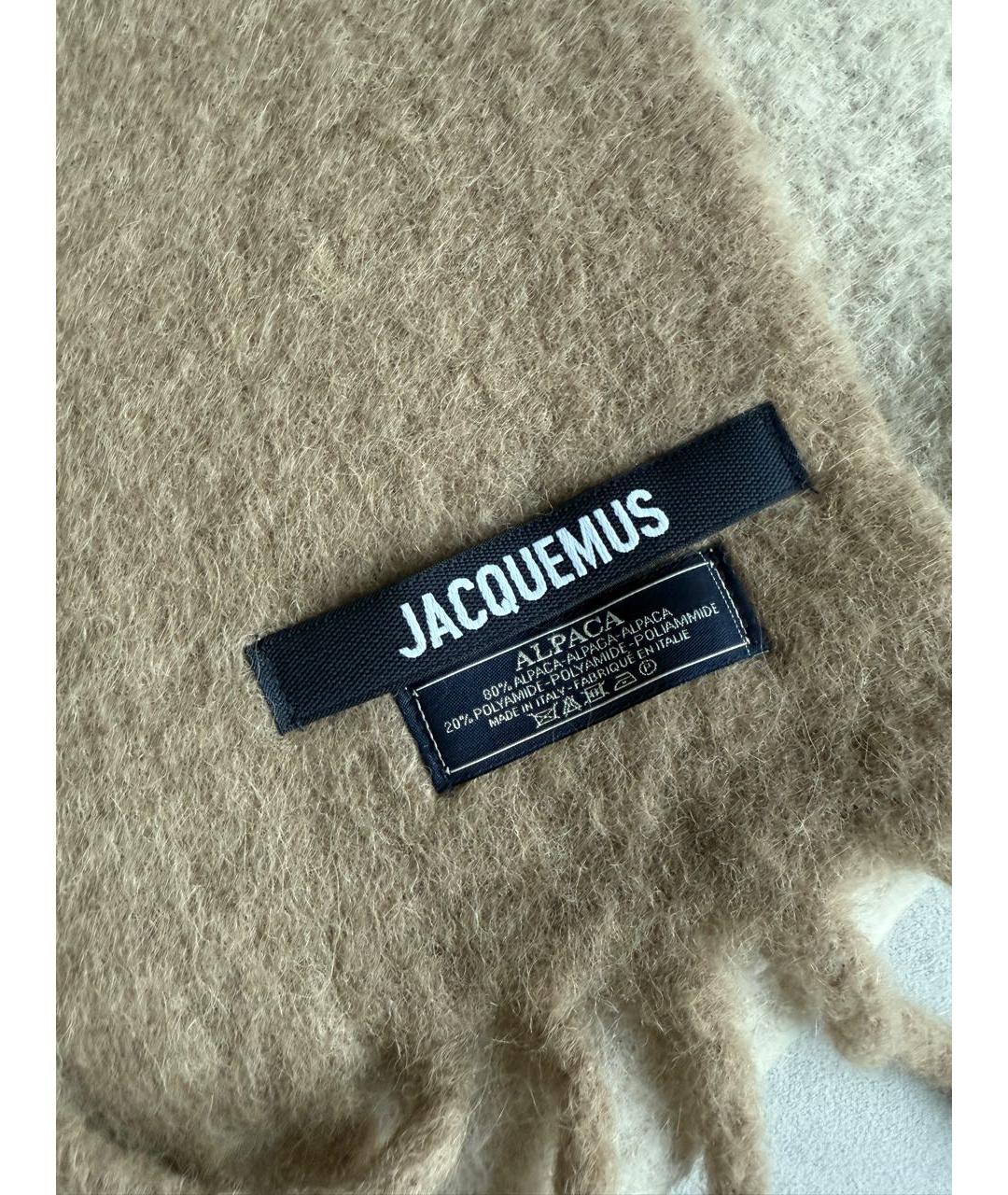 JACQUEMUS Бежевый шарф, фото 5