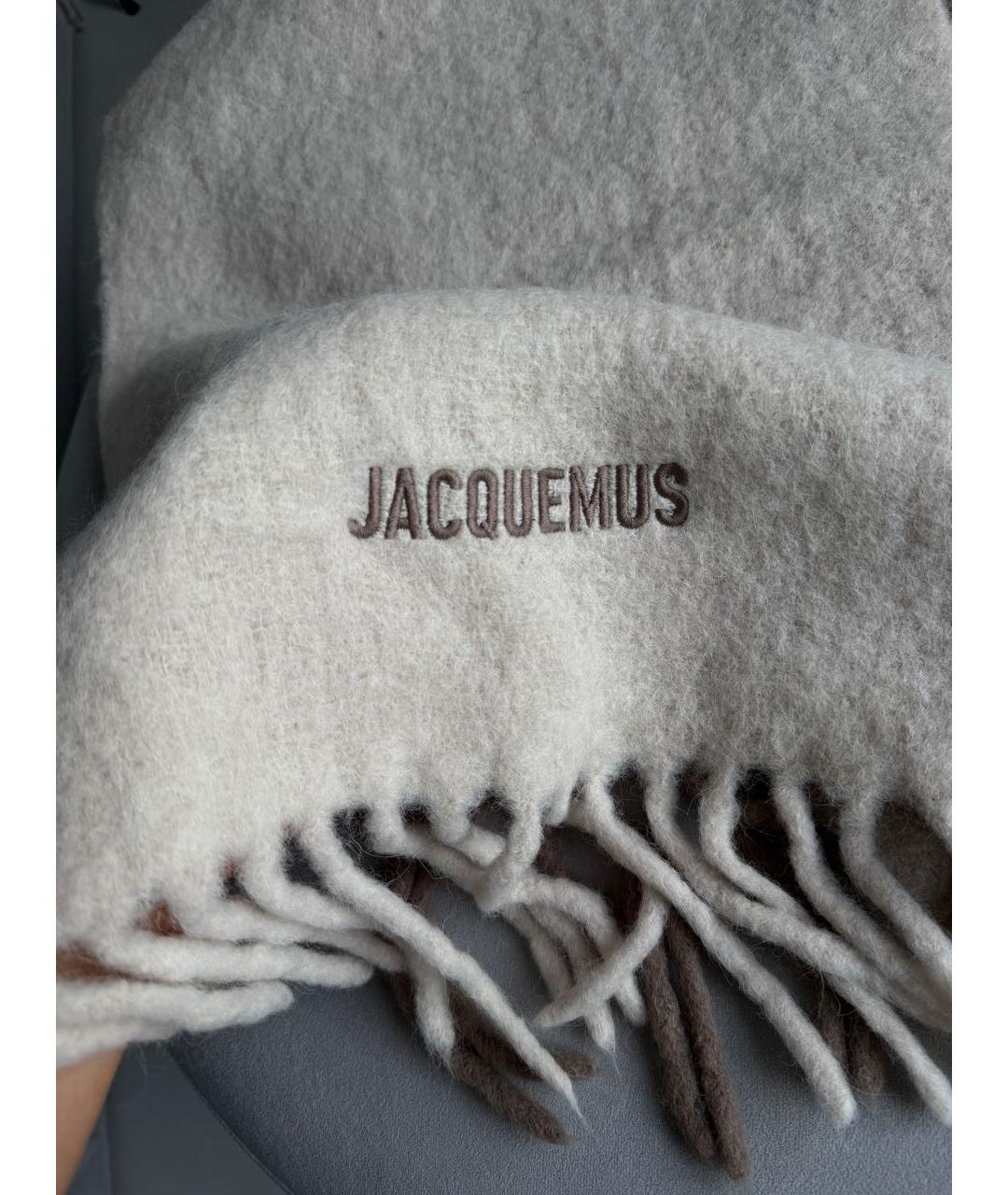 JACQUEMUS Бежевый шарф, фото 6