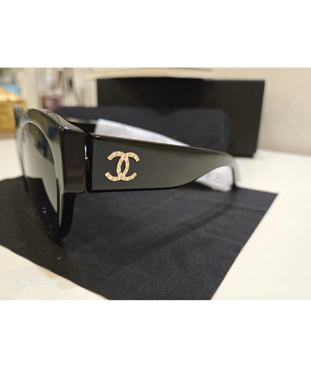 CHANEL Черные пластиковые солнцезащитные очки, фото 8