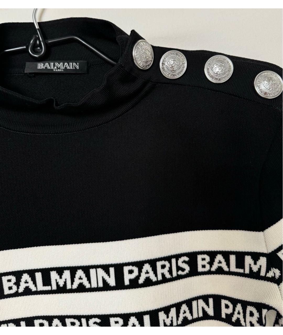 BALMAIN Черный вискозный джемпер / свитер, фото 3