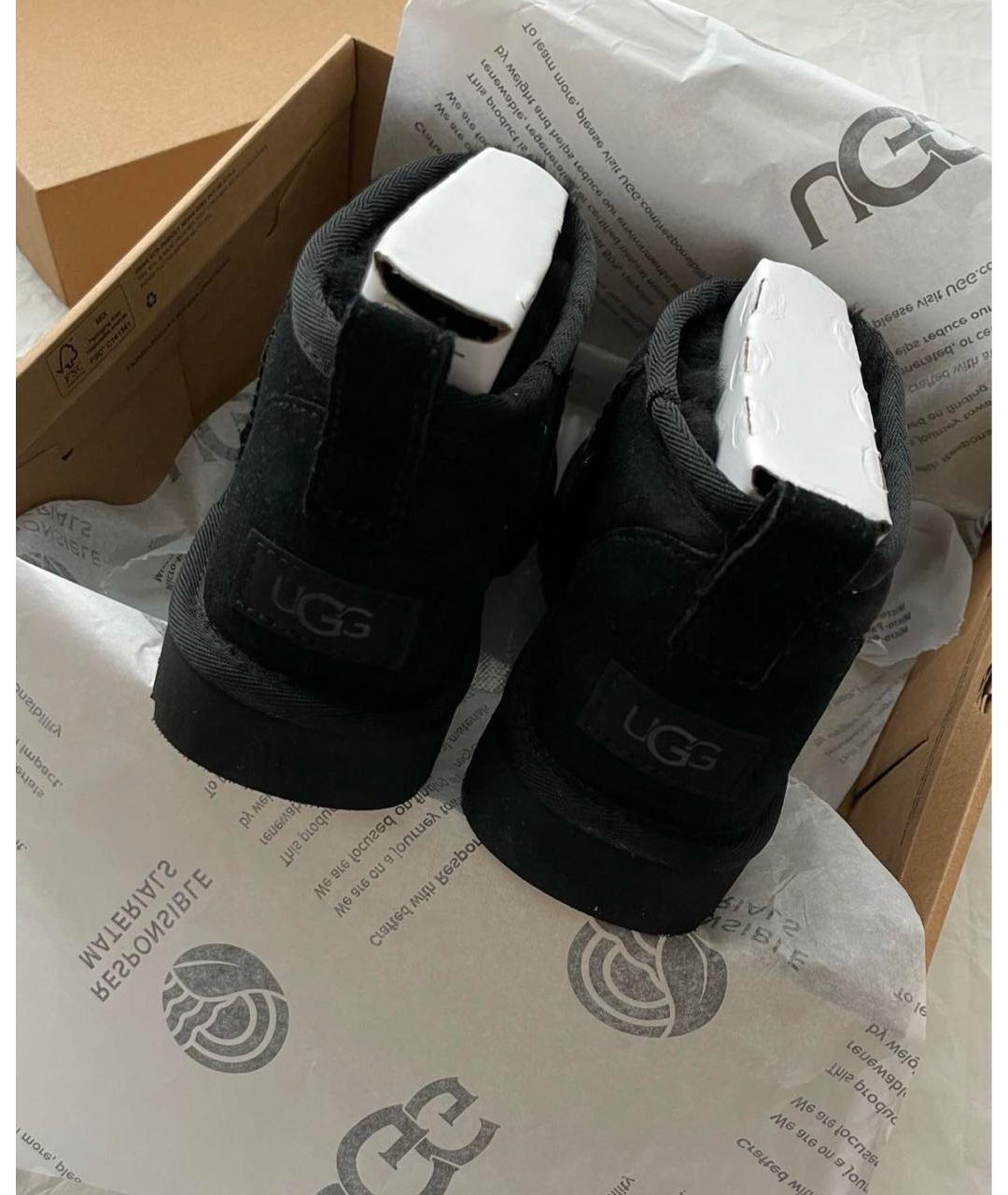 UGG AUSTRALIA Черные замшевые полусапоги, фото 2