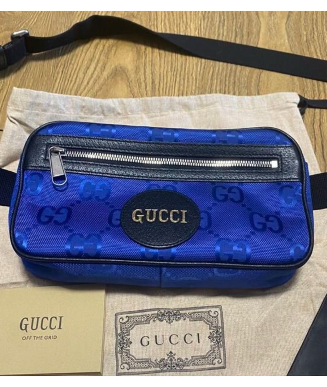 GUCCI Синяя поясная сумка, фото 2