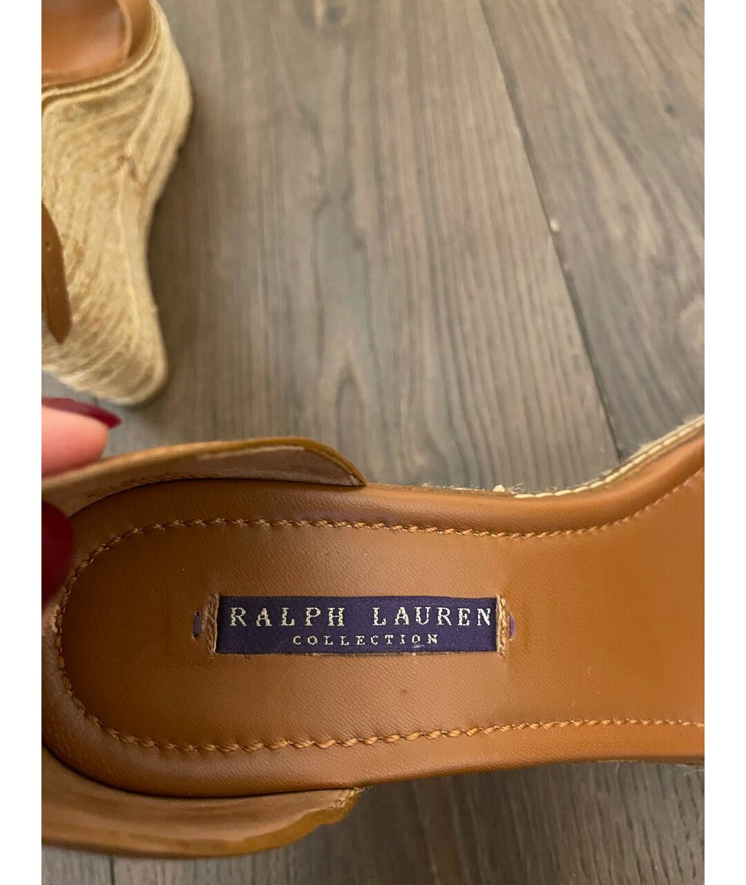 RALPH LAUREN Коричневые кожаные босоножки, фото 5