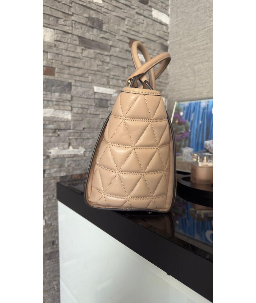 MICHAEL KORS Бежевая кожаная сумка тоут, фото 2