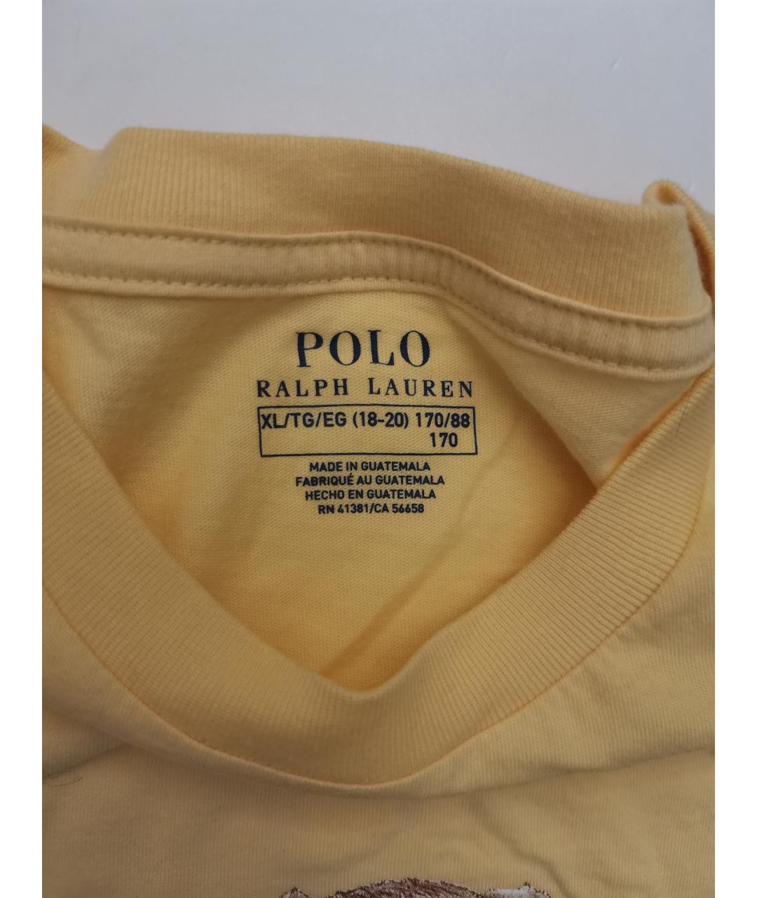 POLO RALPH LAUREN Желтый хлопковый детская футболка / топ, фото 3