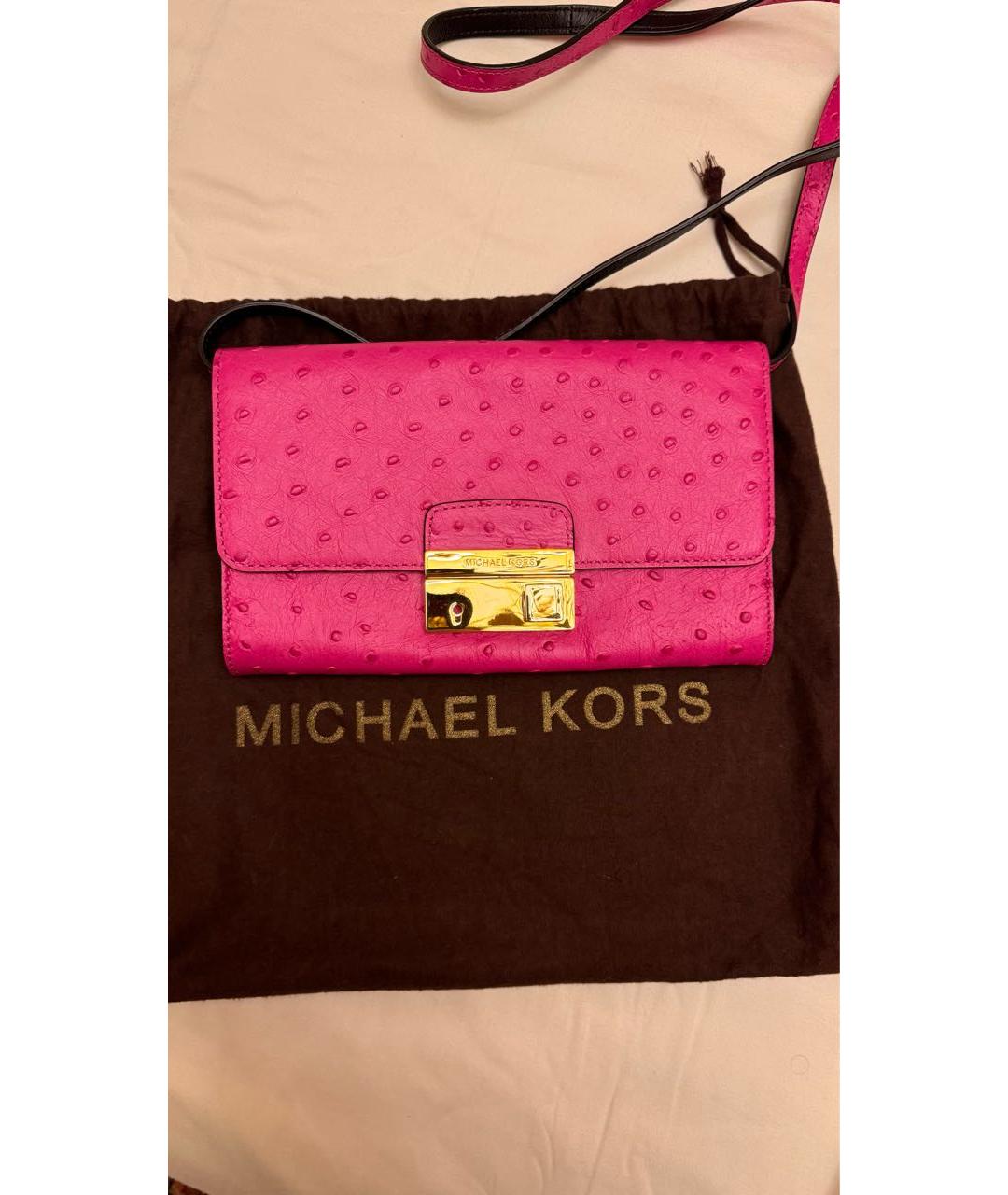 MICHAEL KORS Фуксия сумка через плечо из экзотической кожи, фото 4