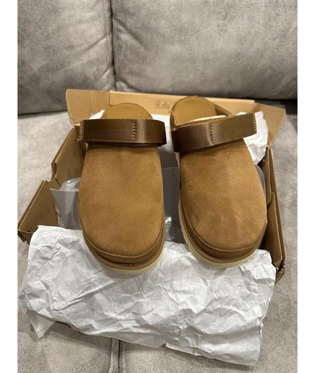 UGG AUSTRALIA Бежевые сабо, фото 3