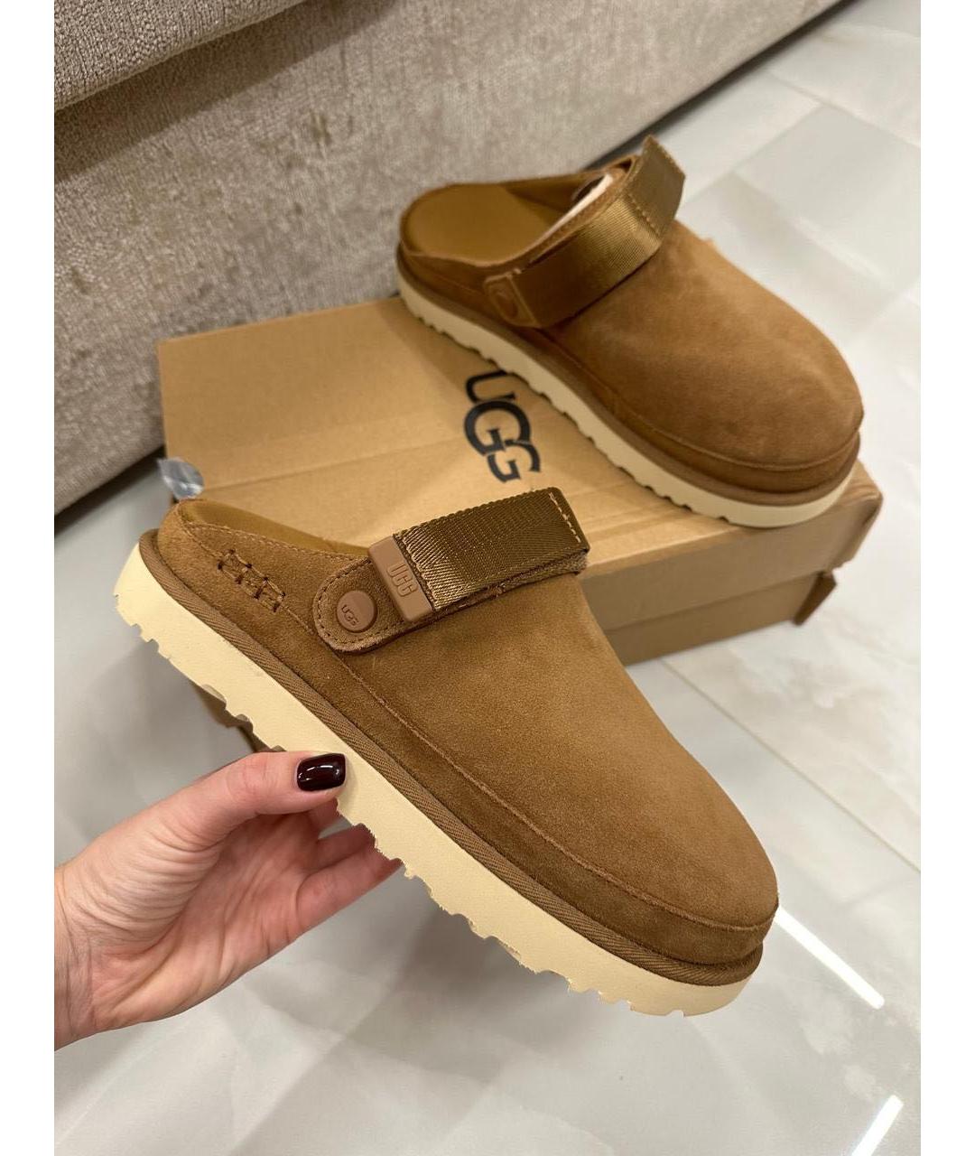 UGG AUSTRALIA Бежевые сабо, фото 2