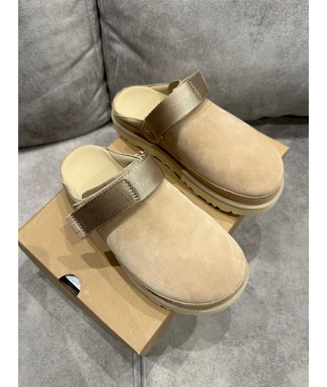 UGG AUSTRALIA Бежевые мюли, фото 2