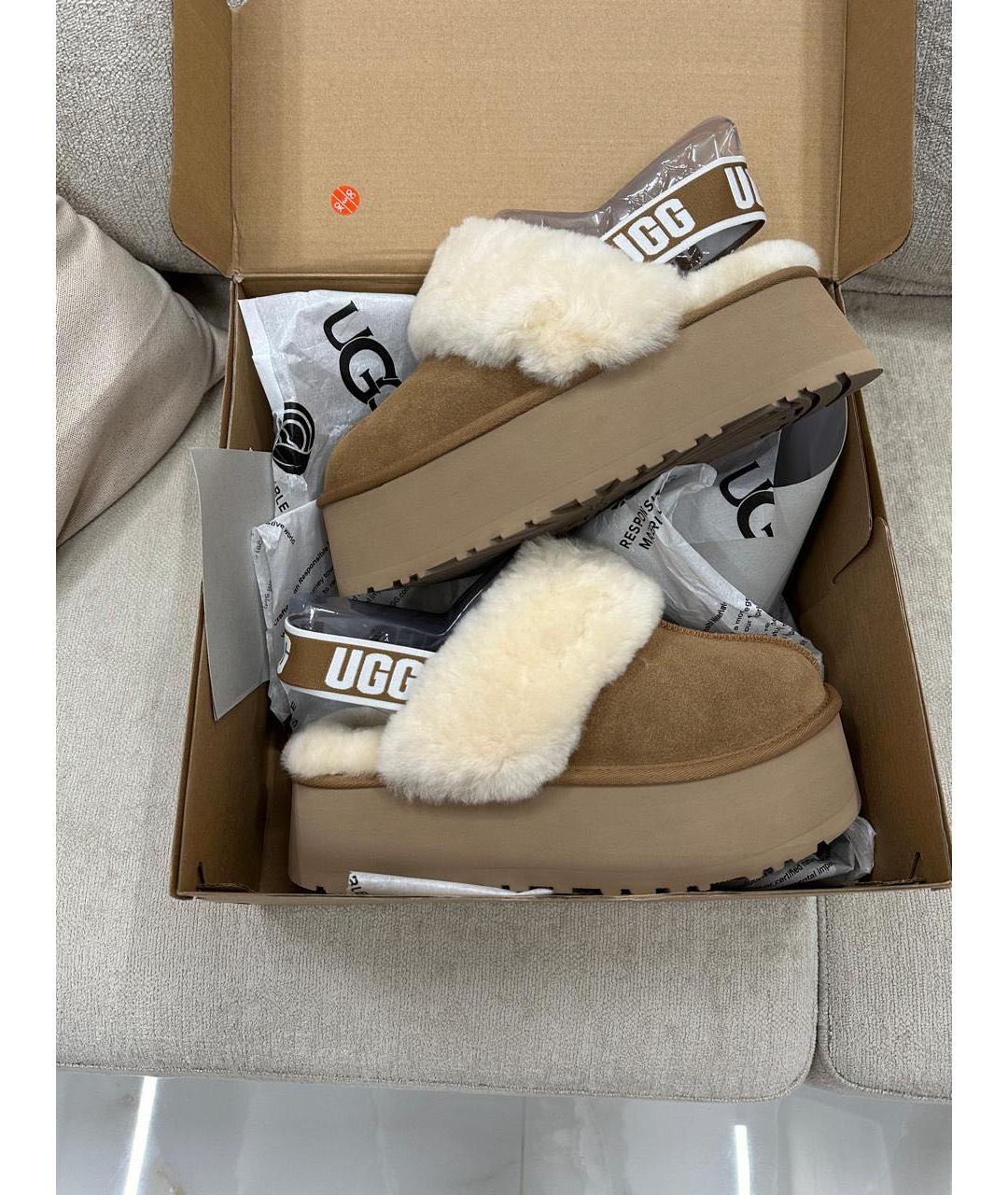 UGG AUSTRALIA Бежевые мюли, фото 4