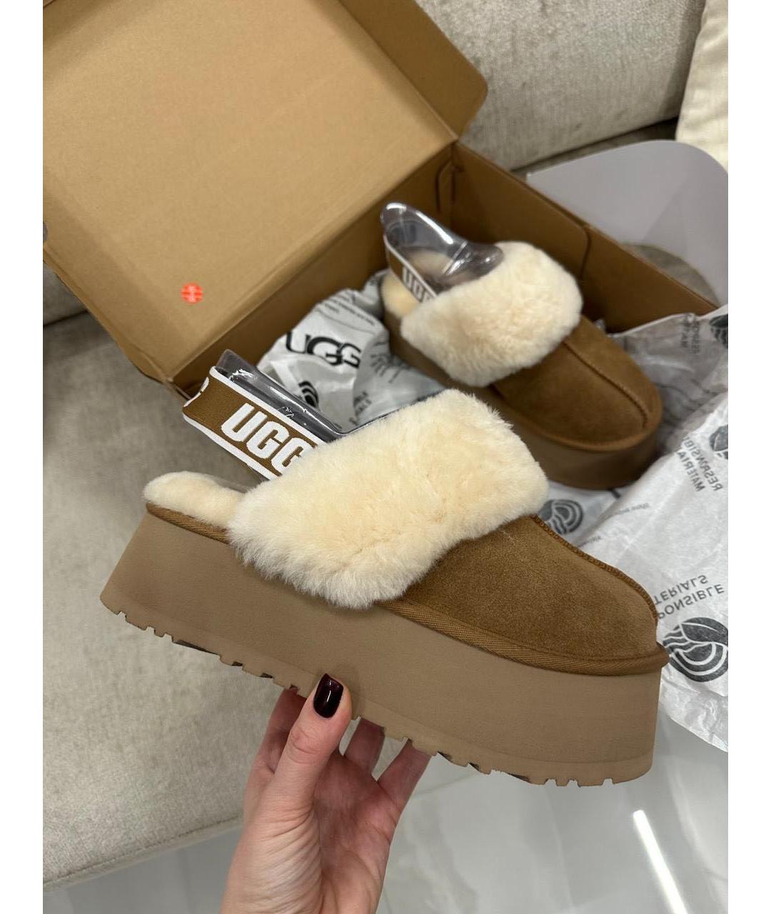 UGG AUSTRALIA Бежевые мюли, фото 6