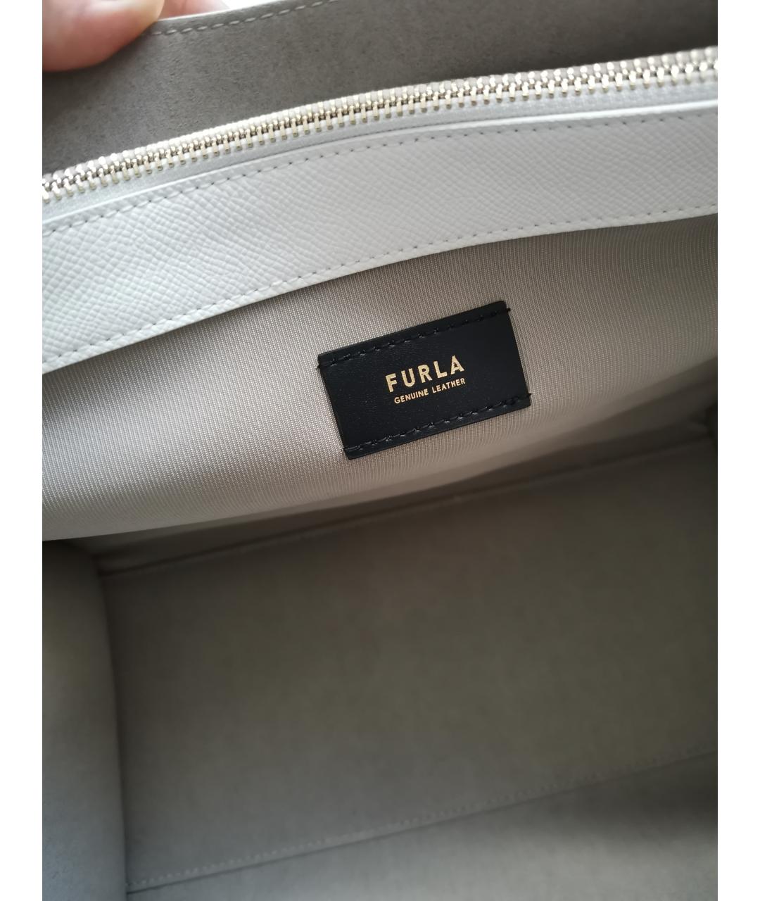 FURLA Белая кожаная сумка тоут, фото 4