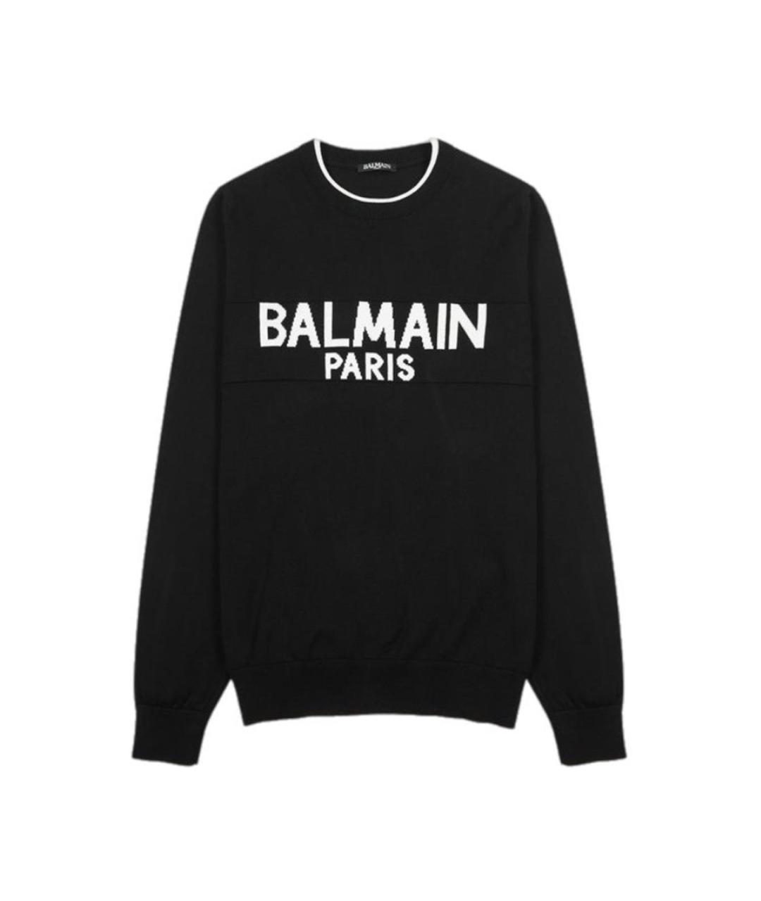 BALMAIN Черный шерстяной джемпер / свитер, фото 1