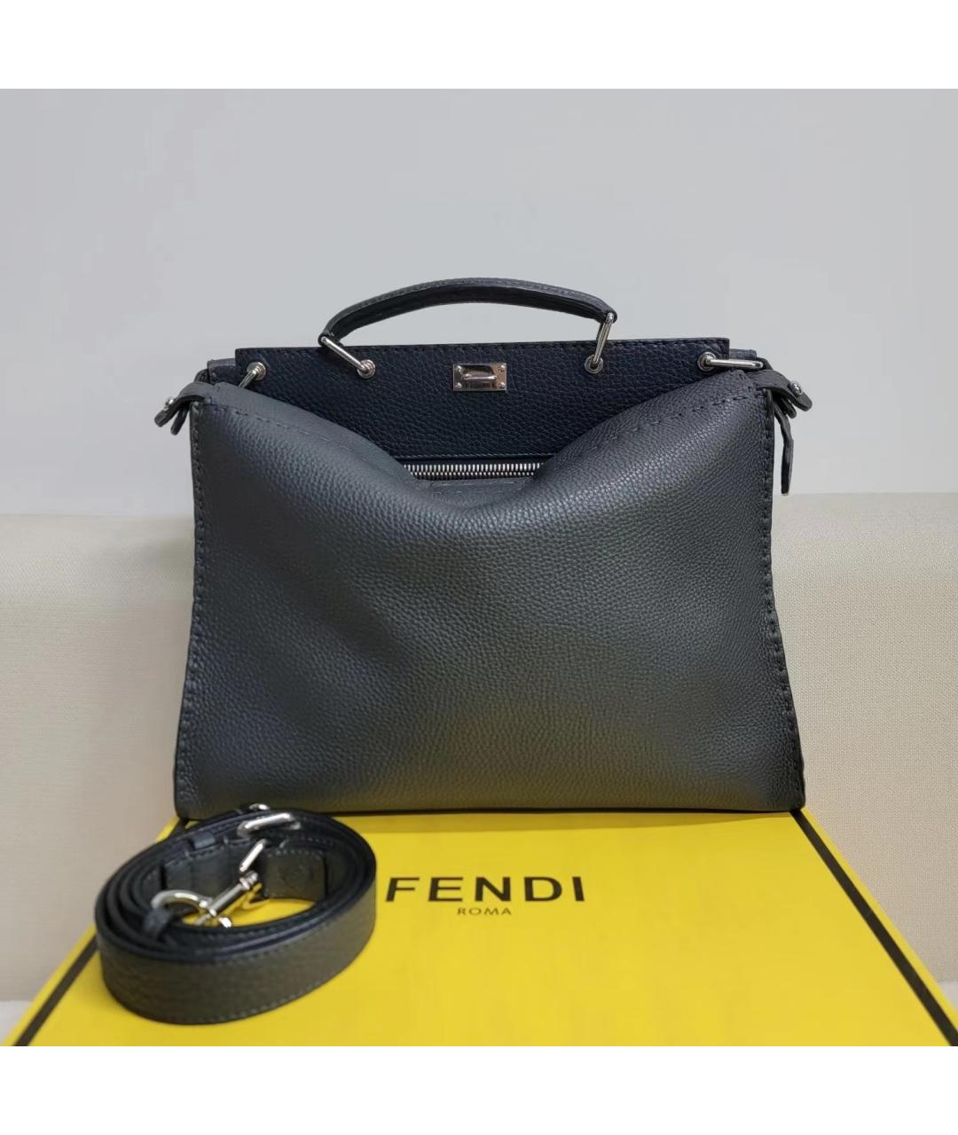 FENDI Черная сумка тоут, фото 7