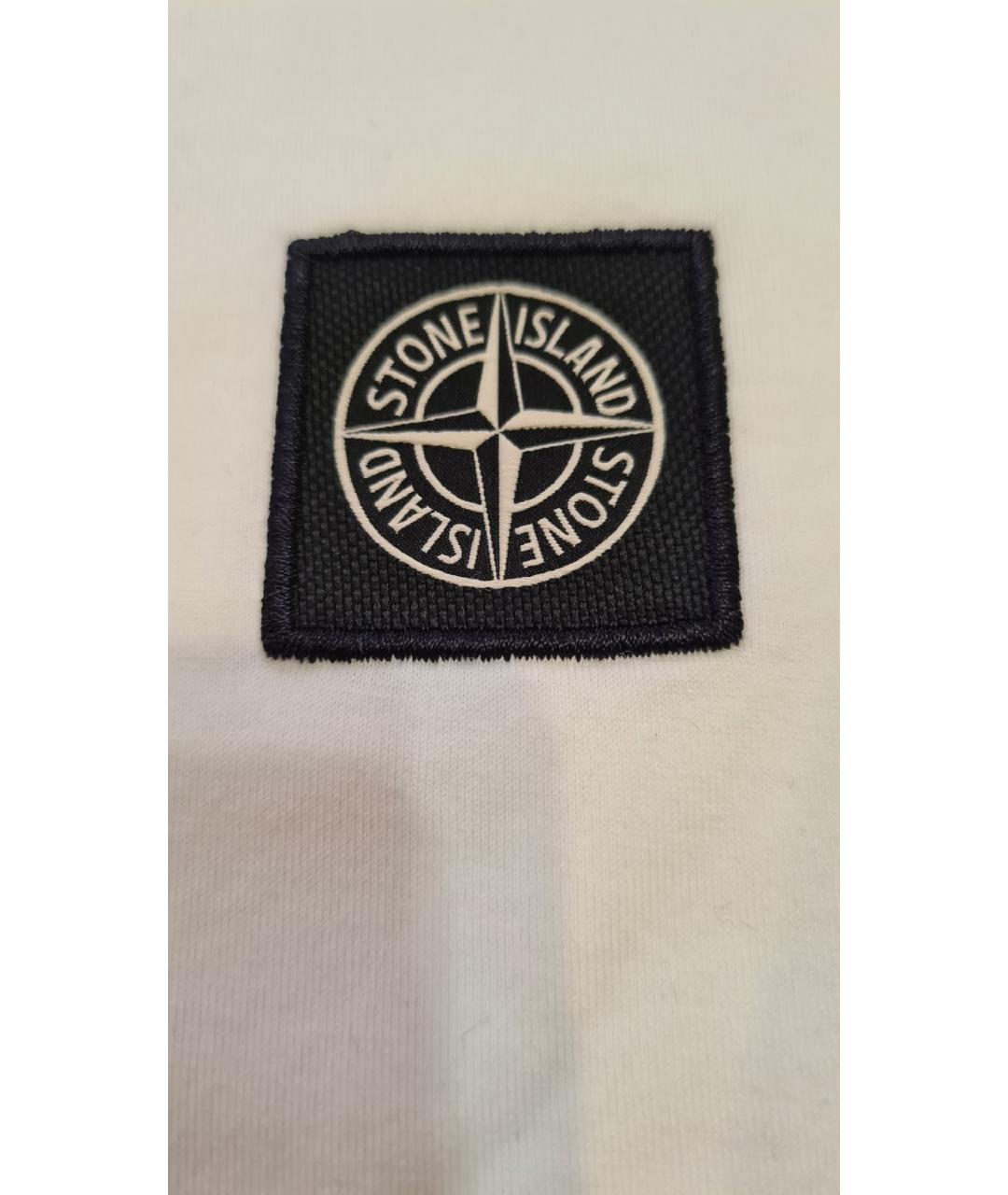 STONE ISLAND Белая хлопковая футболка, фото 5