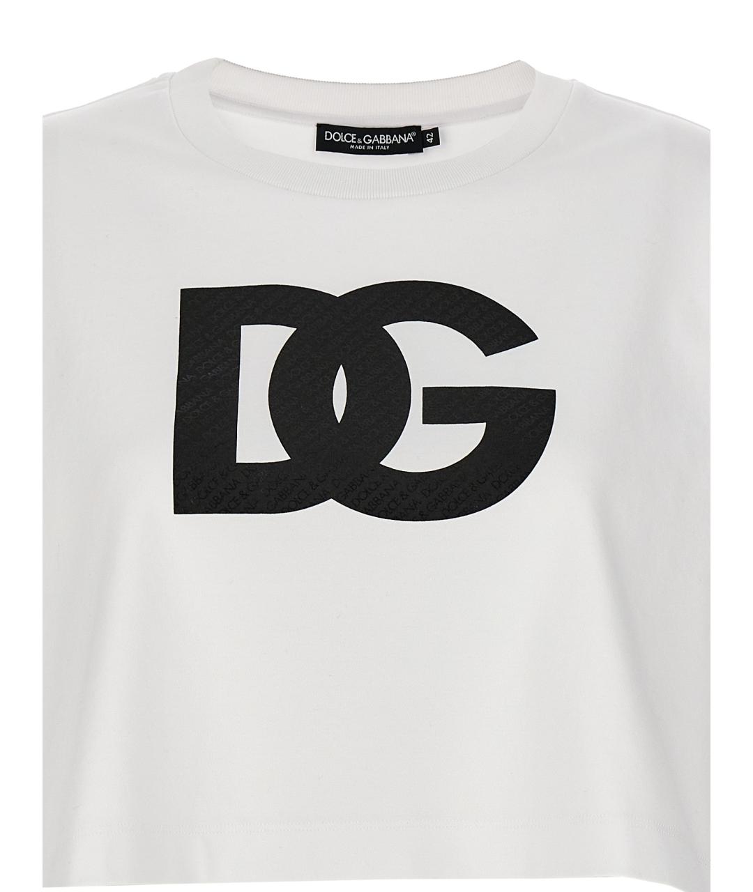 DOLCE&GABBANA Белая хлопковая футболка, фото 4