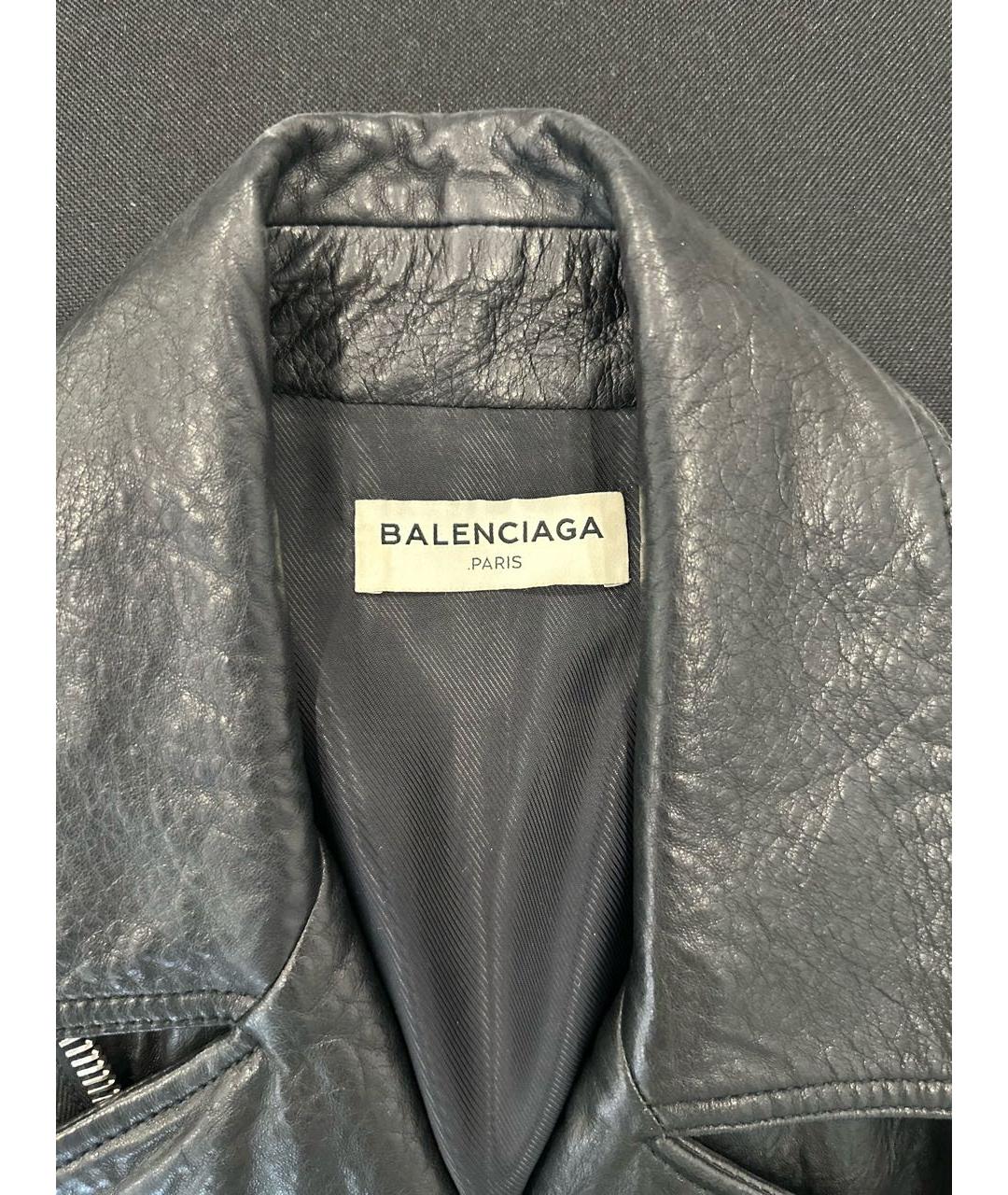 BALENCIAGA Черная кожаная куртка, фото 3