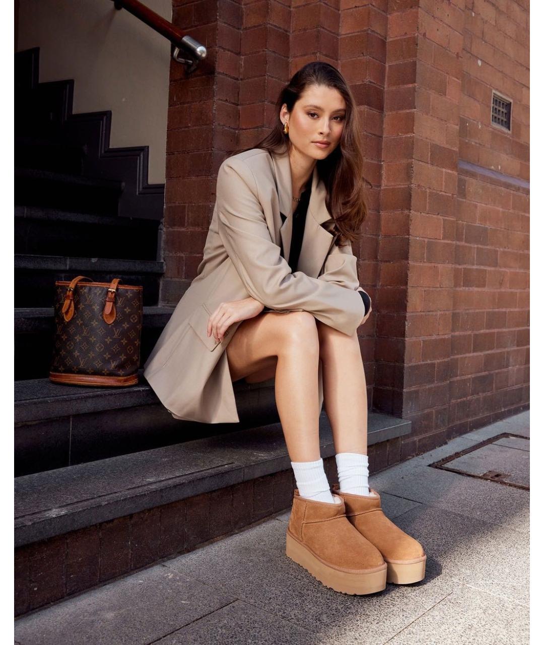 UGG AUSTRALIA Коричневые замшевые ботильоны, фото 5