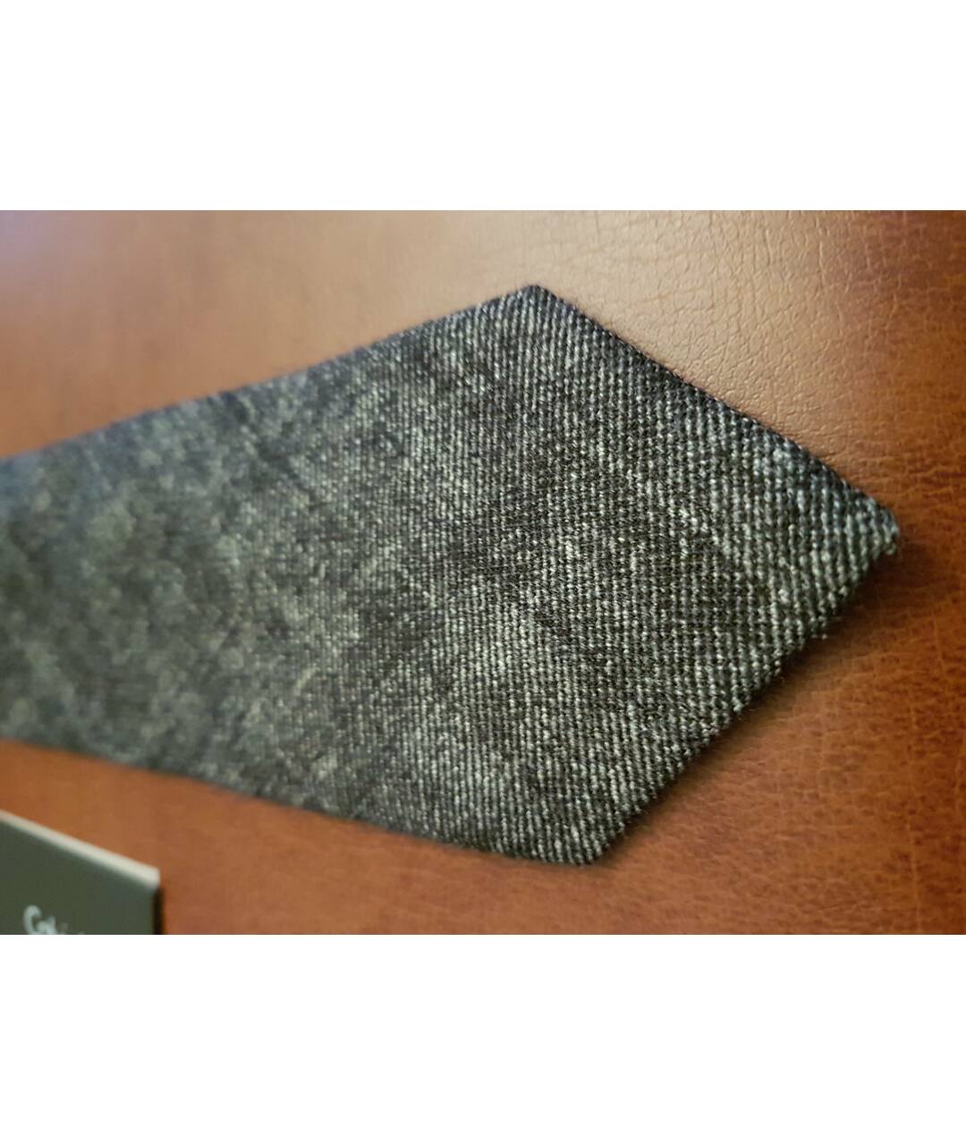 CALVIN KLEIN Серый шерстяной галстук, фото 2