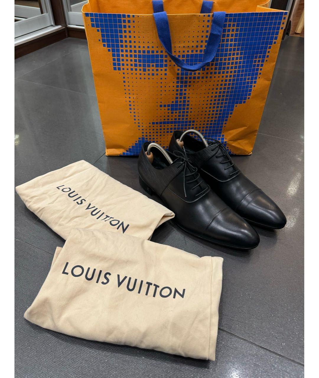 LOUIS VUITTON Черные кожаные туфли, фото 7