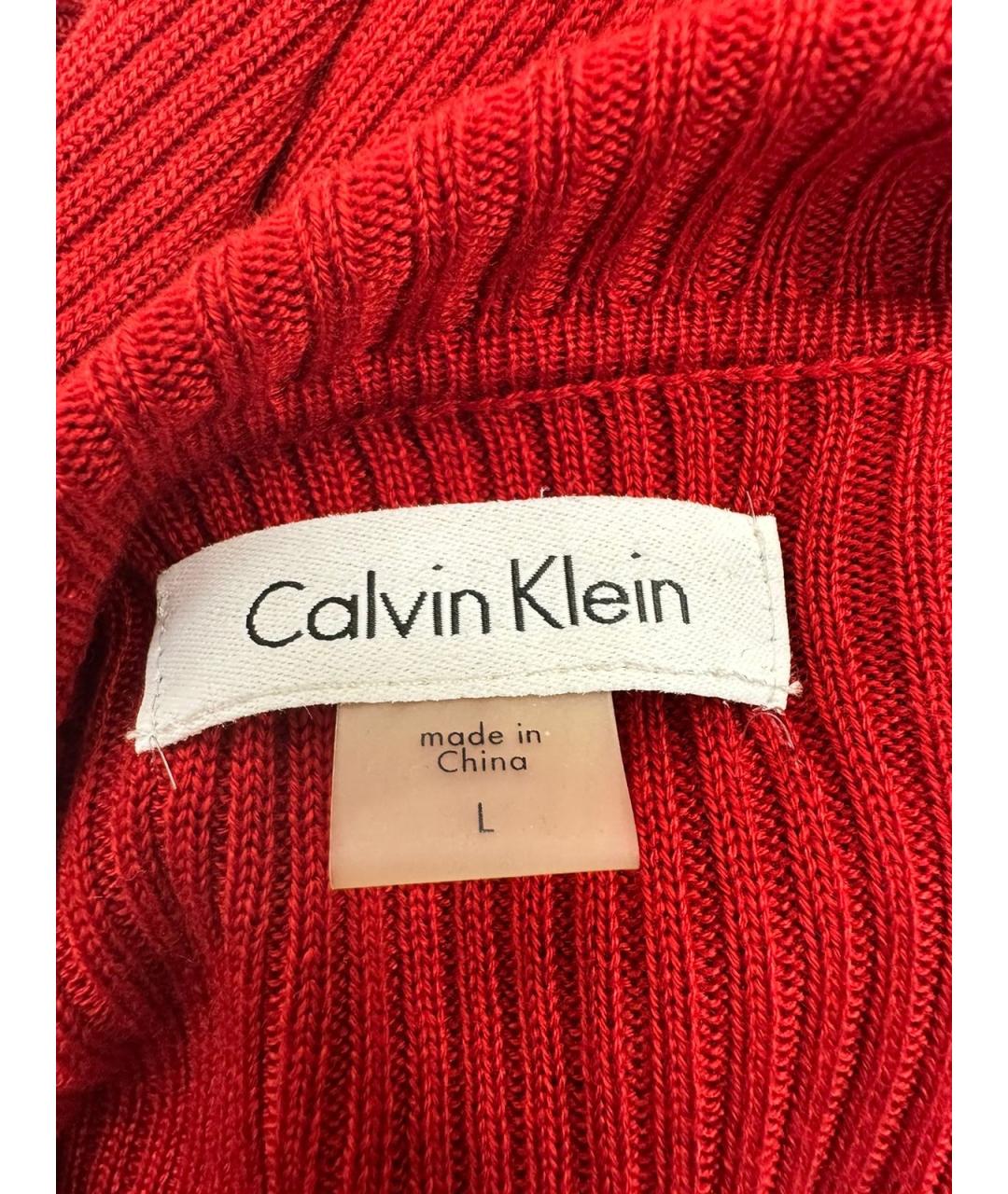 CALVIN KLEIN Красное синтетическое повседневное платье, фото 3