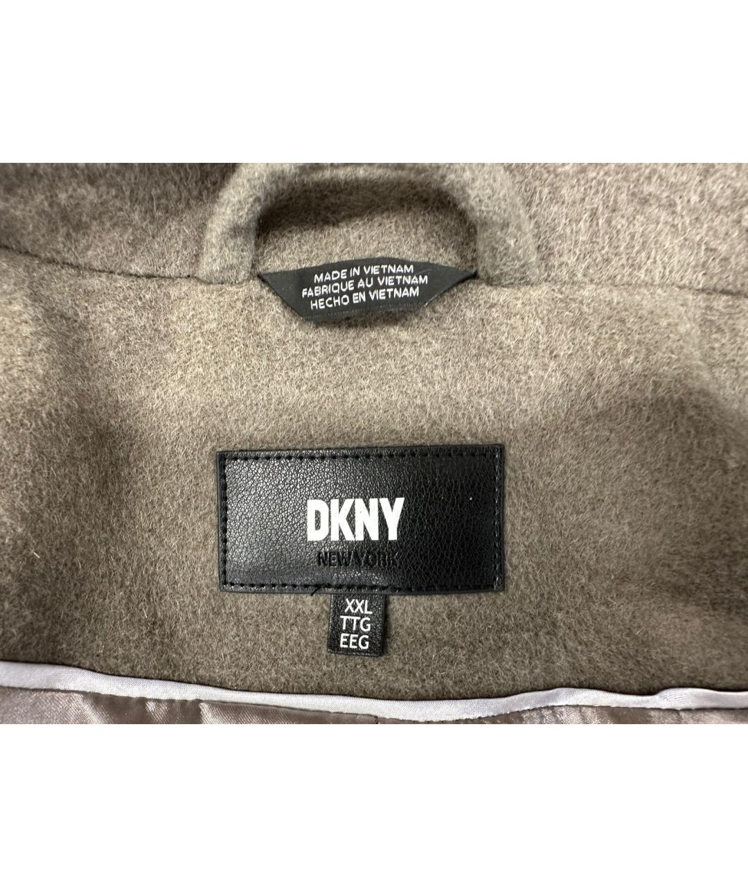 DKNY Хаки шерстяное пальто, фото 3