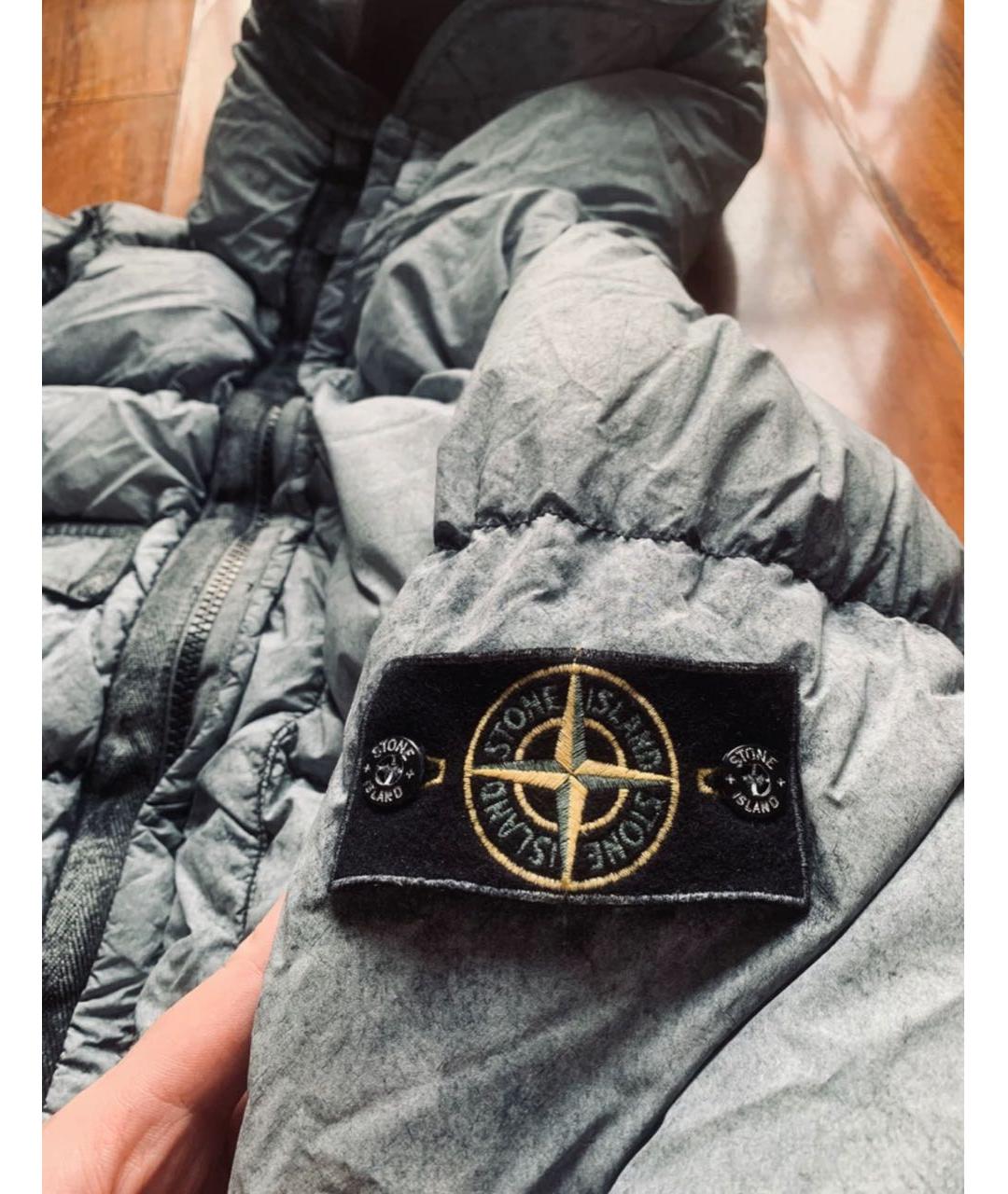 STONE ISLAND Антрацитовый пуховик, фото 2