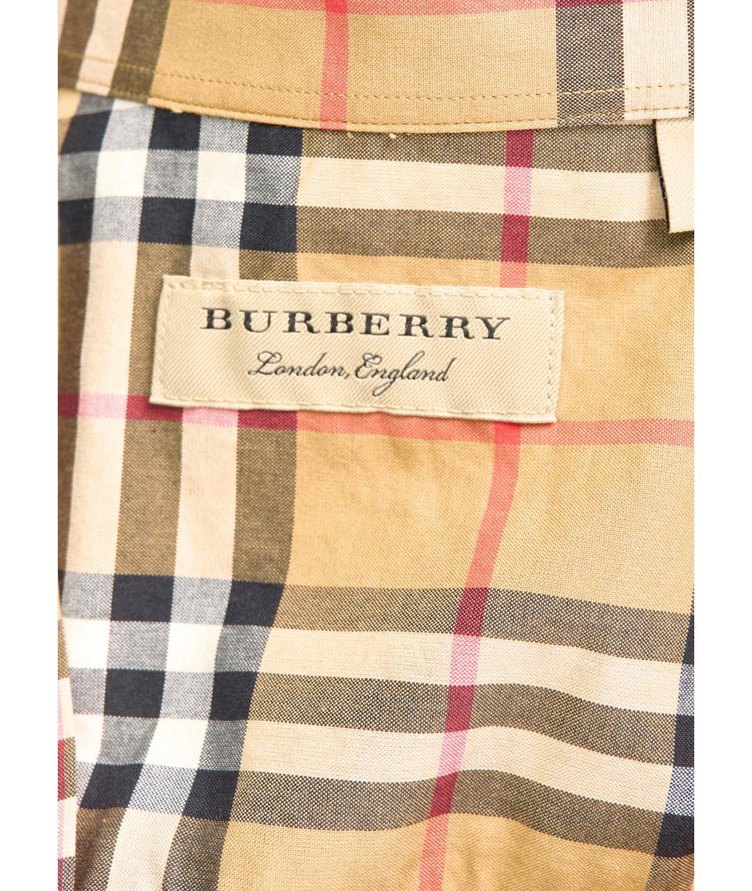 BURBERRY Бежевая хлопковая кэжуал рубашка, фото 3