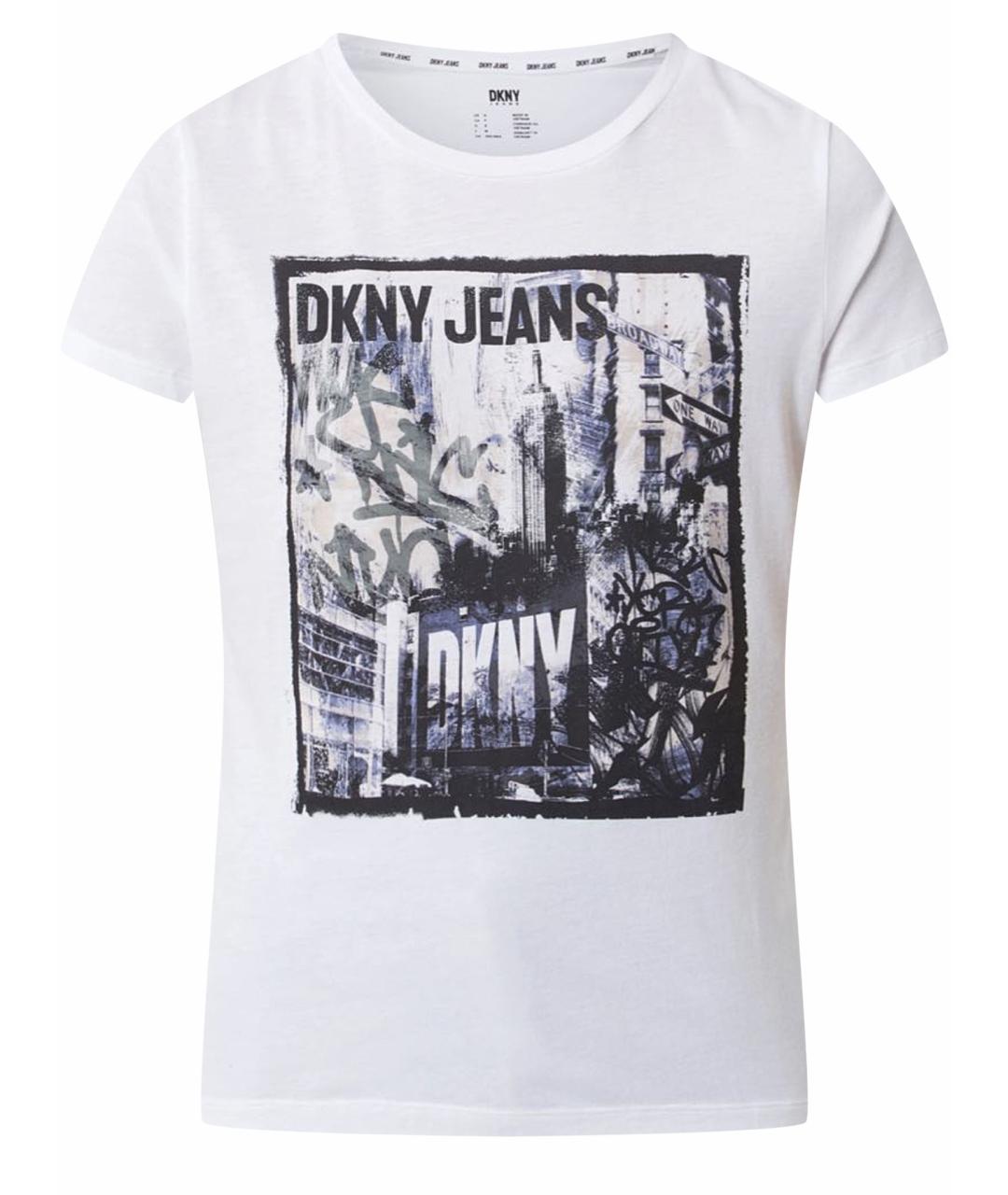 DKNY Белая хлопковая футболка, фото 1