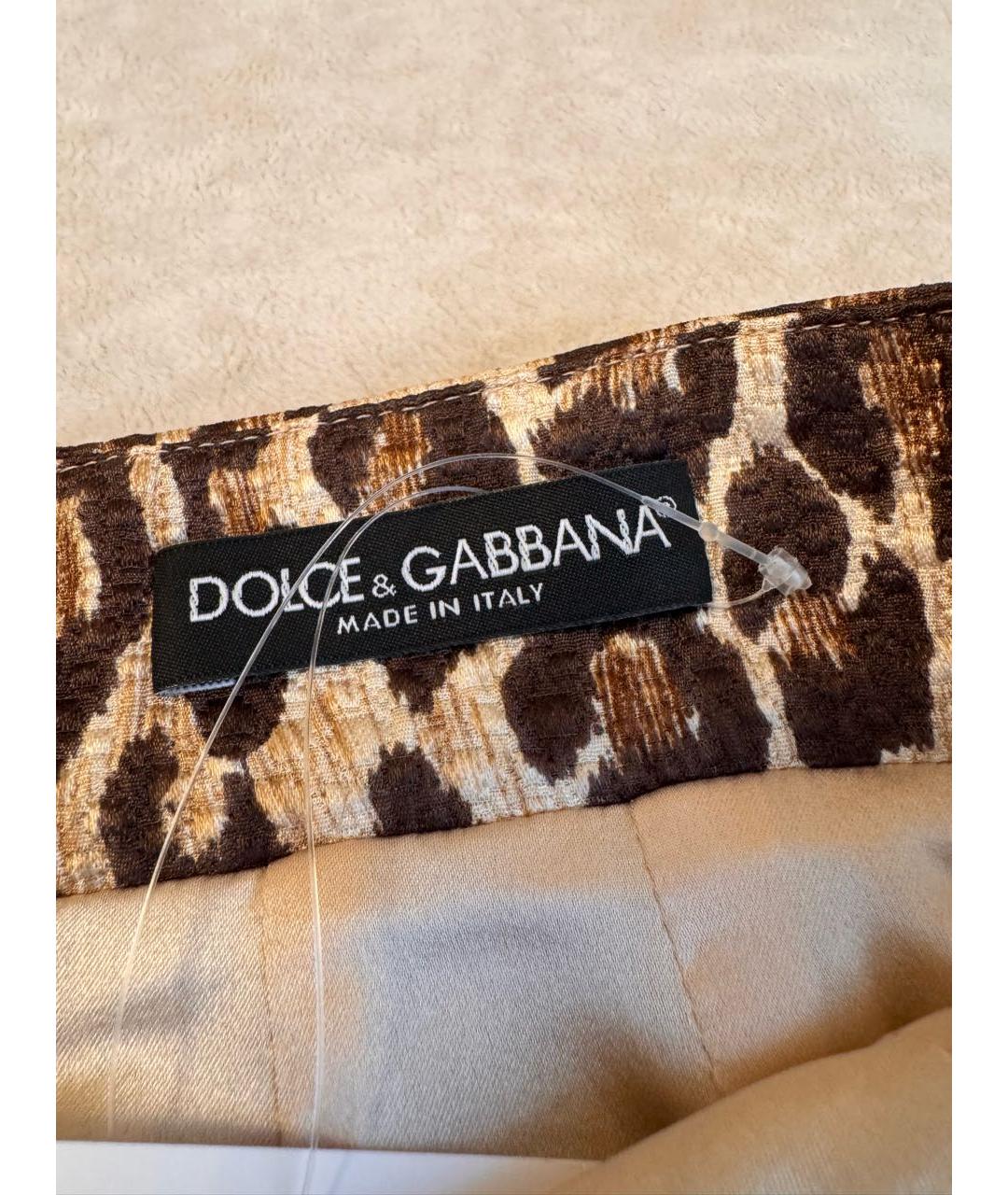 DOLCE&GABBANA Коричневая шерстяная юбка миди, фото 2