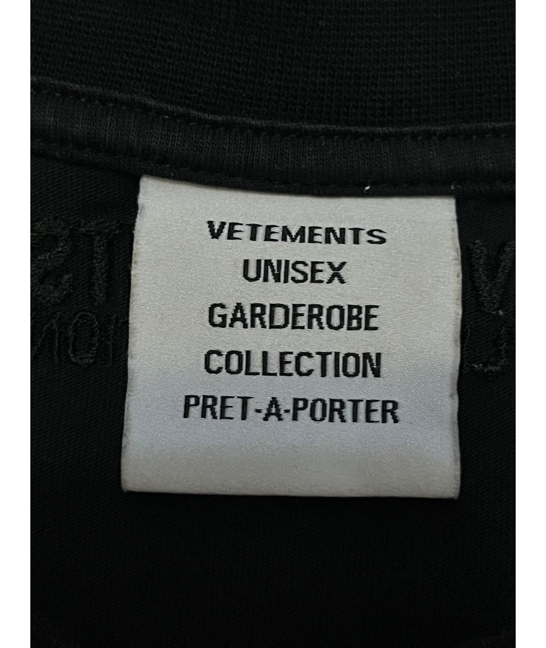 VETEMENTS Черная футболка, фото 4